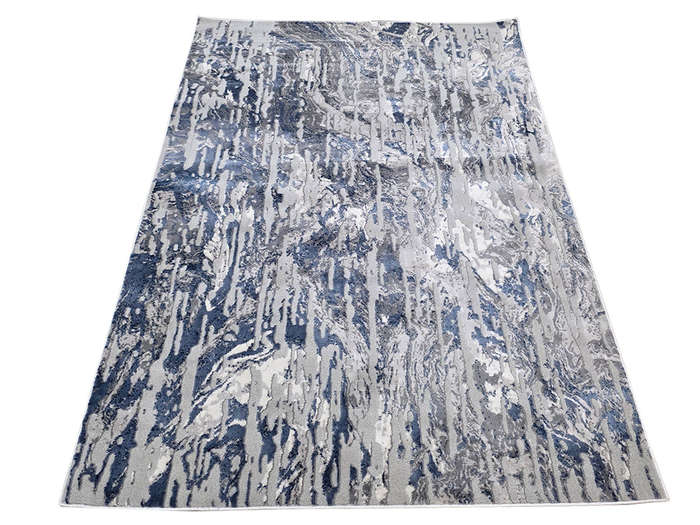 Modern Grey and Blue Machine Made Carpet - 230 x 160 CM