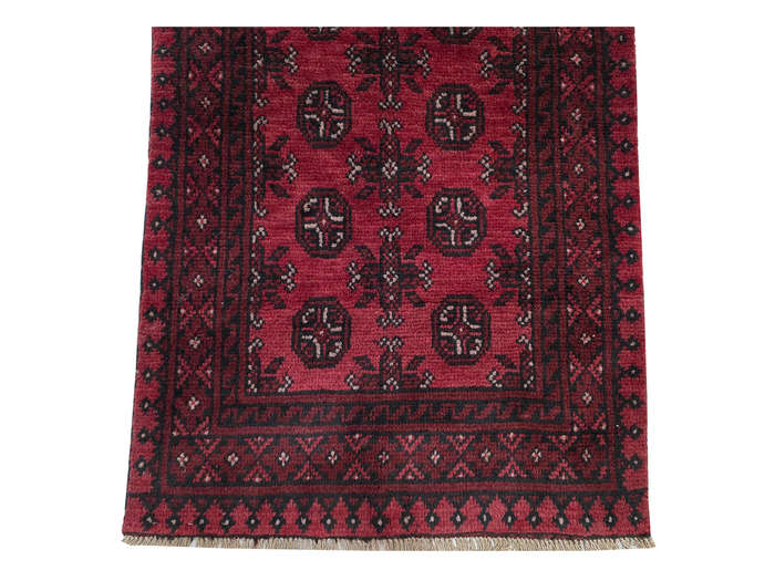 Fine Red Afghan Handmade Runner - 566 x 77 CM