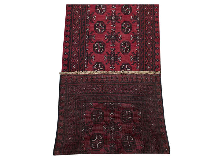 Fine Red Afghan Handmade Runner - 566 x 77 CM