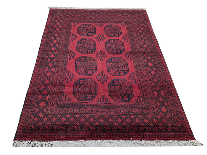 Beautiful Red Afghan Handmade Carpet - 200 x 152 CM