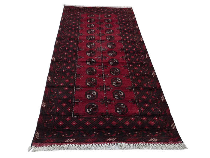 Red Afghan Handmade Runner - 197 x 98 CM