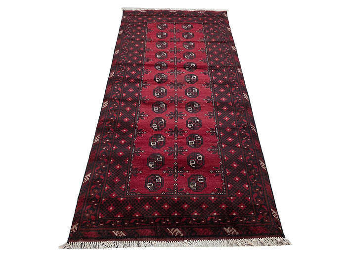 Red Afghan Handmade Runner - 197 x 98 CM