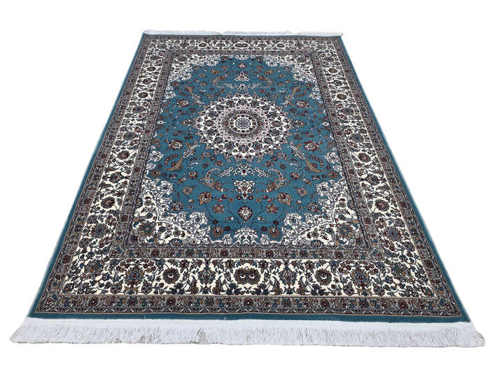Gorgeous Nain Machine Made Blue Carpet - 230 x 160 CM