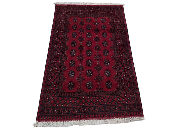 Gorgeous Red Afghan Bukhara Hand-knotted Carpet - 180 x 120 CM