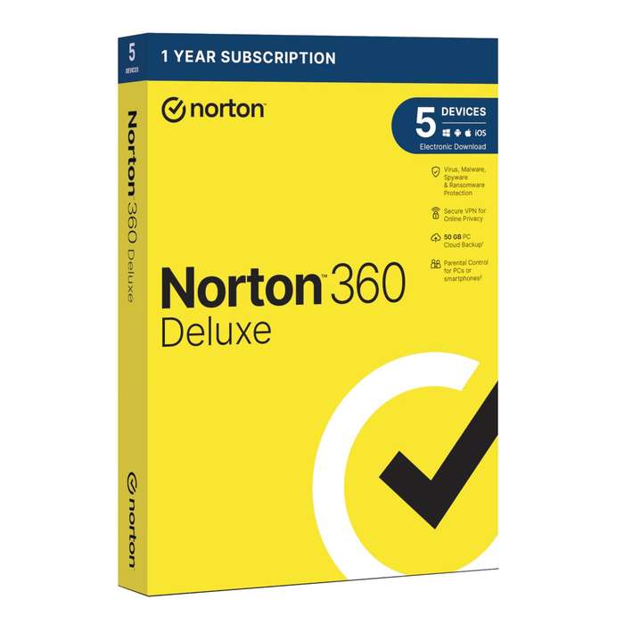 Norton 360 Deluxe 50GB - 5 Devices (Physical Package)