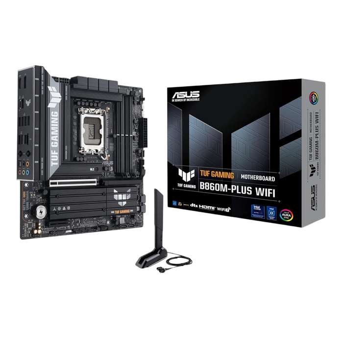 Asus TUF Gaming B860M-Plus Wi-Fi M-ATX Motherboard &#x2013; Intel LGA1851, DDR5, PCIe 5.0. Wi-Fi 7