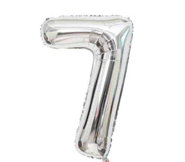 Casey 102cm Silver Balloon Number.7 Retail Packaging No
