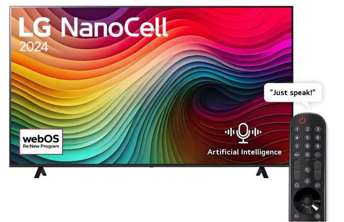 LG 75 inch NANO80 Series UHD ThinQ AI webOS Smart TV