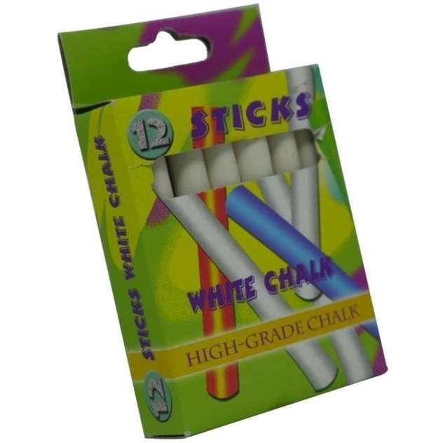 Brainware Kids White Chalk Pack Of 12 Non