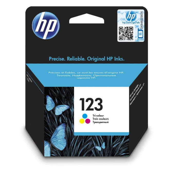 Original HP # 123 TRI-COLOR ORIGINAL INK CARTRIDGE DESKJET 2130/2620/2630/2632/3639