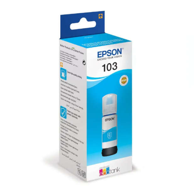 Original EPSON 103 ECOTANK CYAN INK BOTTLE
