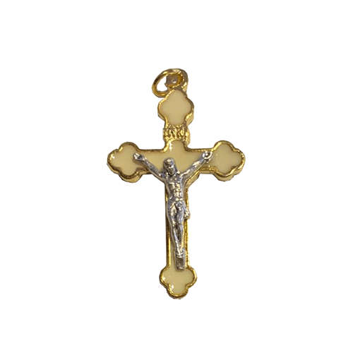 Small Gold and Colour Budded Crucifix
