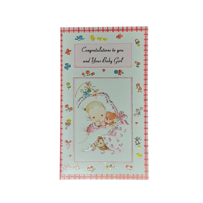 Girl Baby Congratulations Card