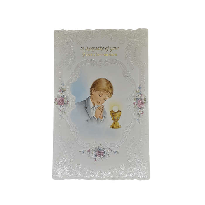 Boy's Large First Holy Communion Keepsake Card