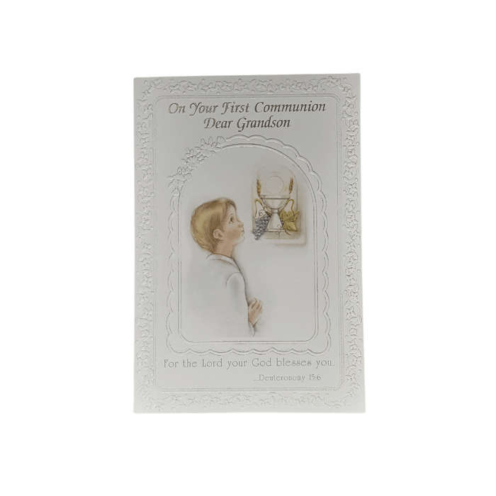 First Holy Communion Card For Grandson