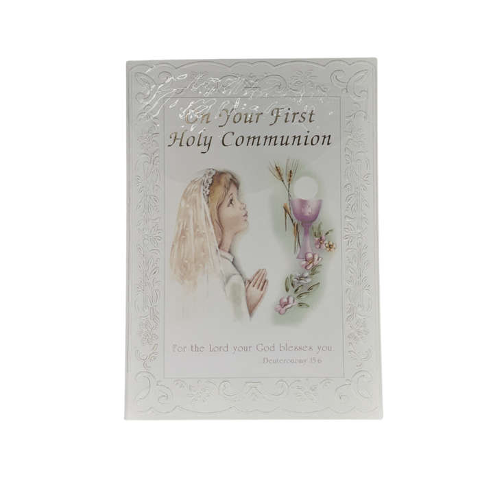 Ornate First Holy Communion Card for Girl