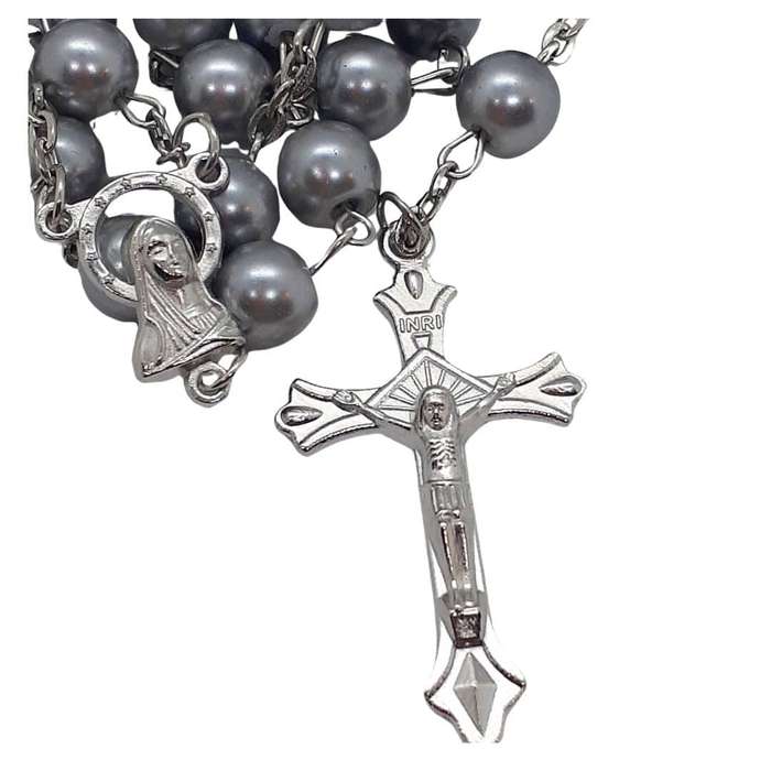 Grey Pearl Like Rosary