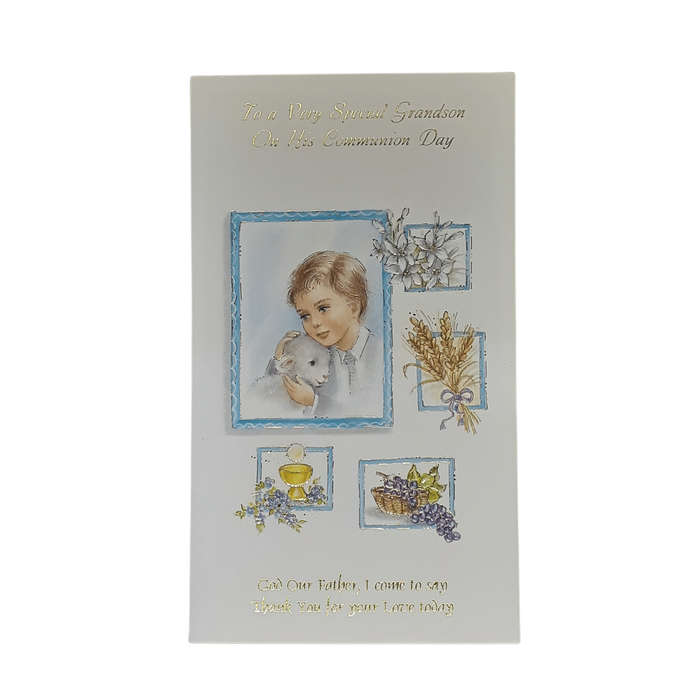 First Holy Communion Card For Grandson