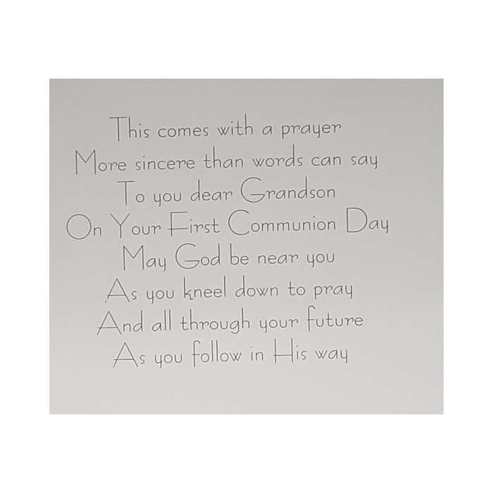 First Holy Communion Card For Grandson