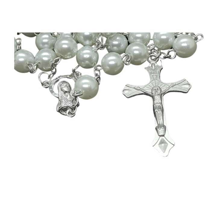 Shiny White Pearl Rosary