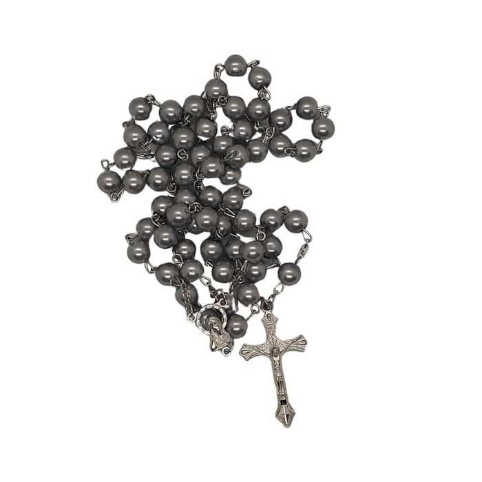 Silver Small Bead Rosary