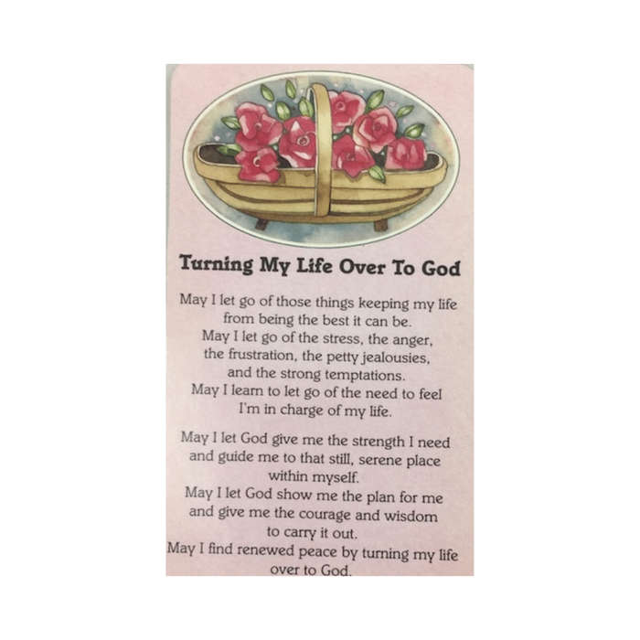 Turning my Life Over To God Holy Card