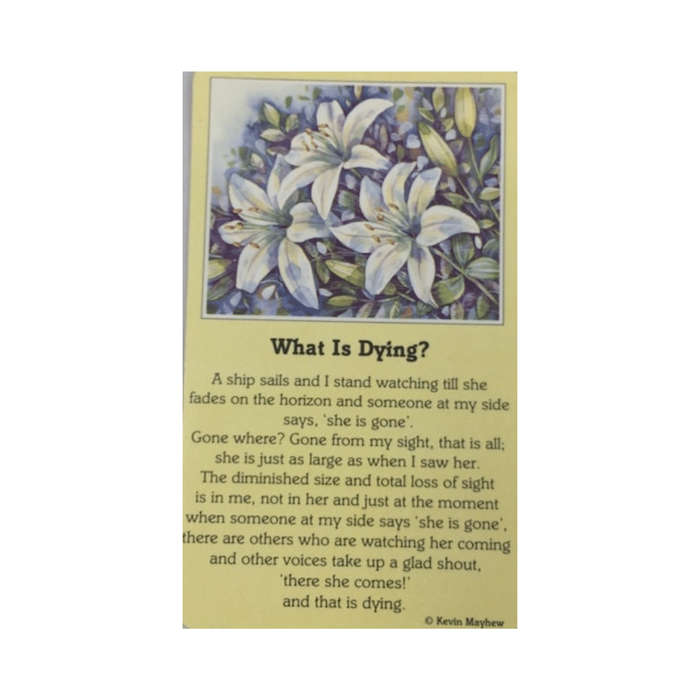 What Is Dying Holy Card