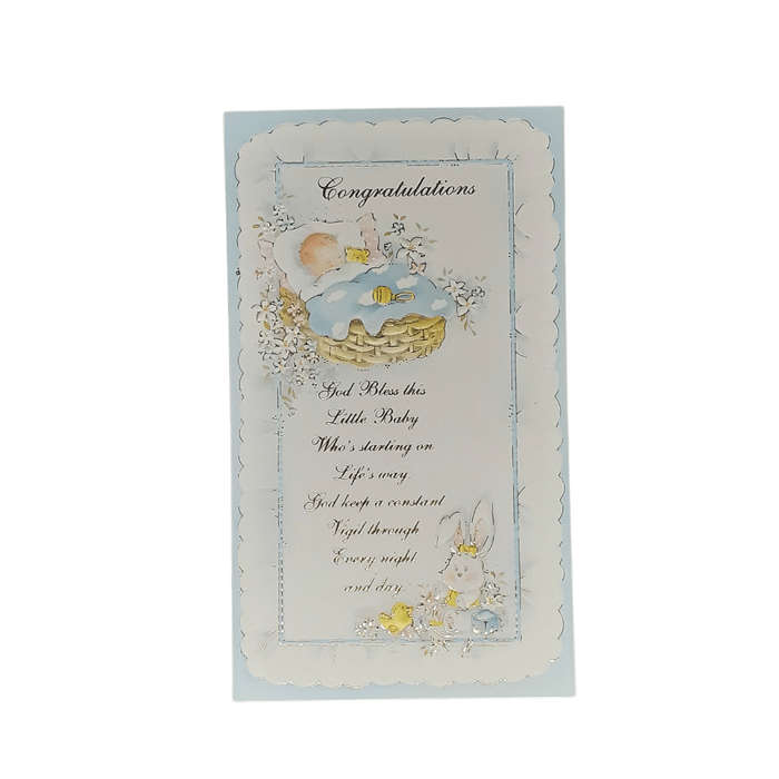 Baby Blessing and Congratulations Card- Boy