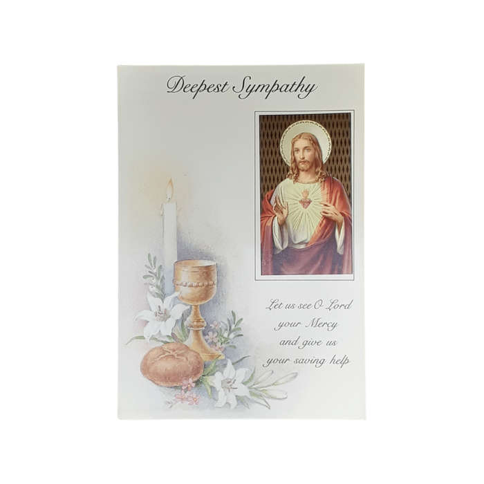 Deepest Sympathy Mass Intention Card -Jesus Sacred Heart