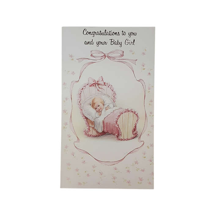 Girl Baby Congratulations Card