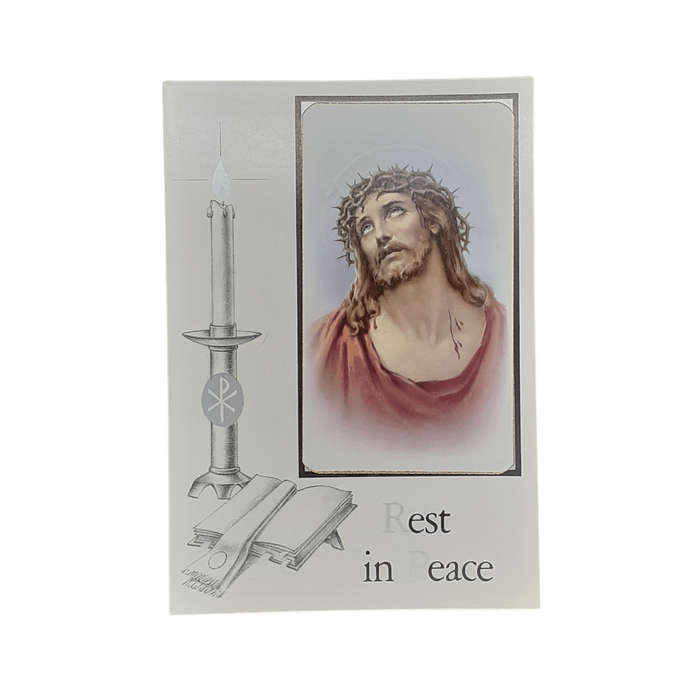 Rest in Peace Mass Card  Jesus Face