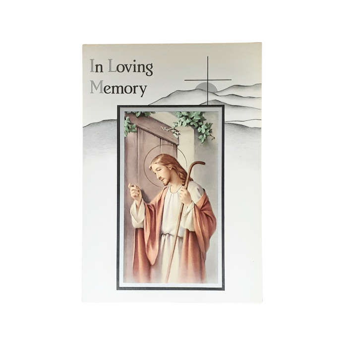 In Loving Memory Mass Card Jesus Knocking