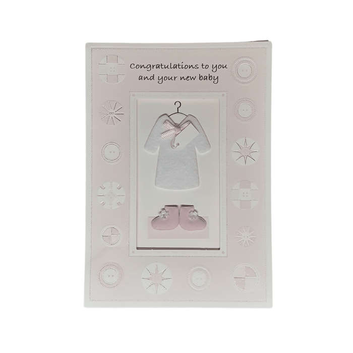 Detailed Baby Girl Congratulations Card