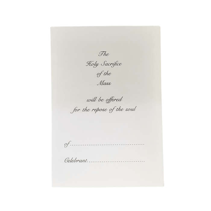 Sincere Sympathy Mass Intention Card Fatima