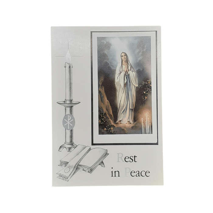 Rest in Peace Mass Card Our Lady of Lourdes