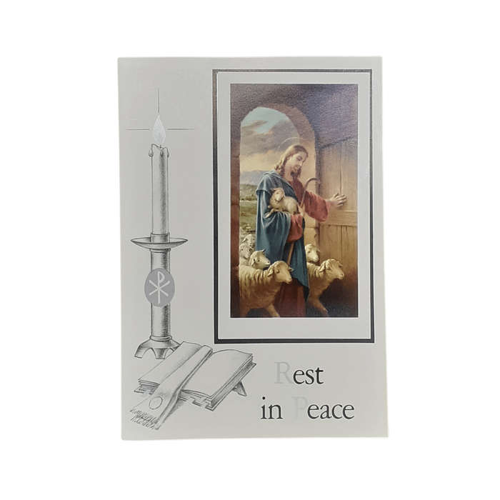 Rest in Peace Mass Card Jesus Knocking