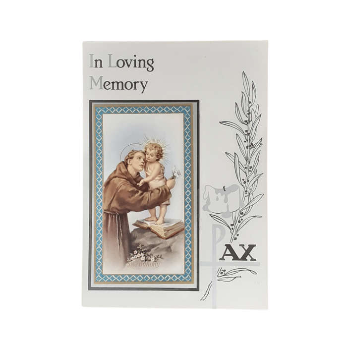 In Loving Memory Jesus and St Anthony Card
