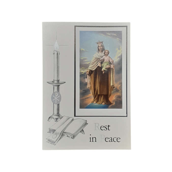 Rest in Peace Mass Card Our Lady of Mount Carmel