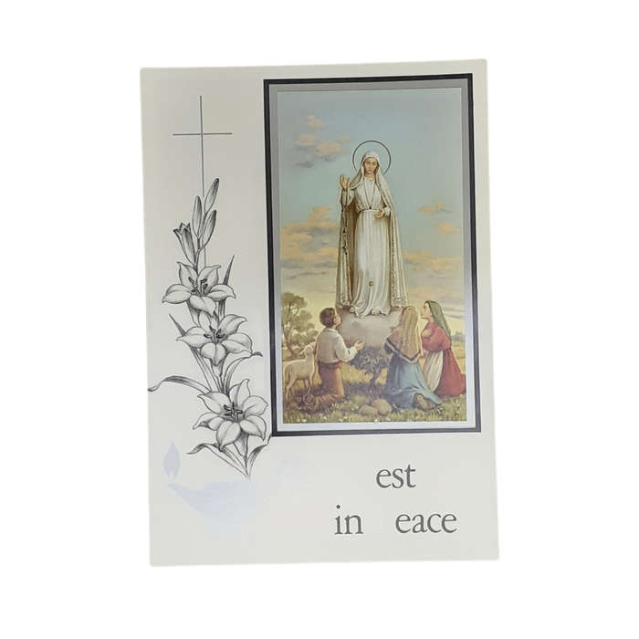 Rest in Peace Mass Card Fatima