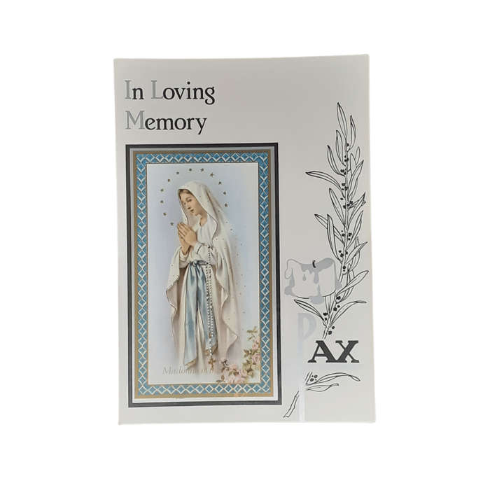 In Loving Memory Madonna of the Rosary Card