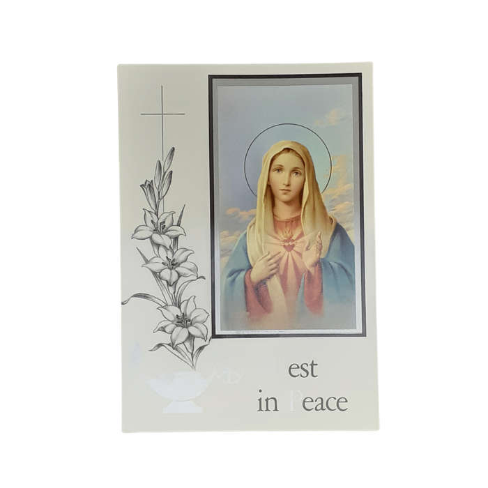 Rest in Peace Mass Card Our Lady of the Immaculate Heart