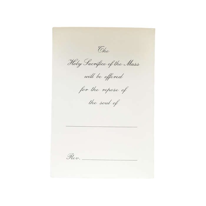 In Loving Memory Mass Card Sorrowful Mother
