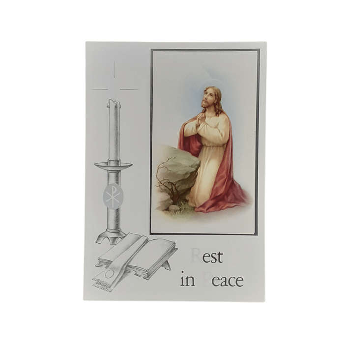 Rest in Peace Mass Card Jesus Praying