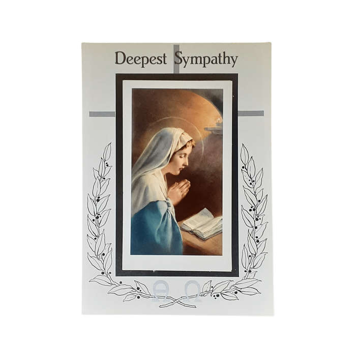 Deepest Sympathy Mass Card  Our Lady Praying