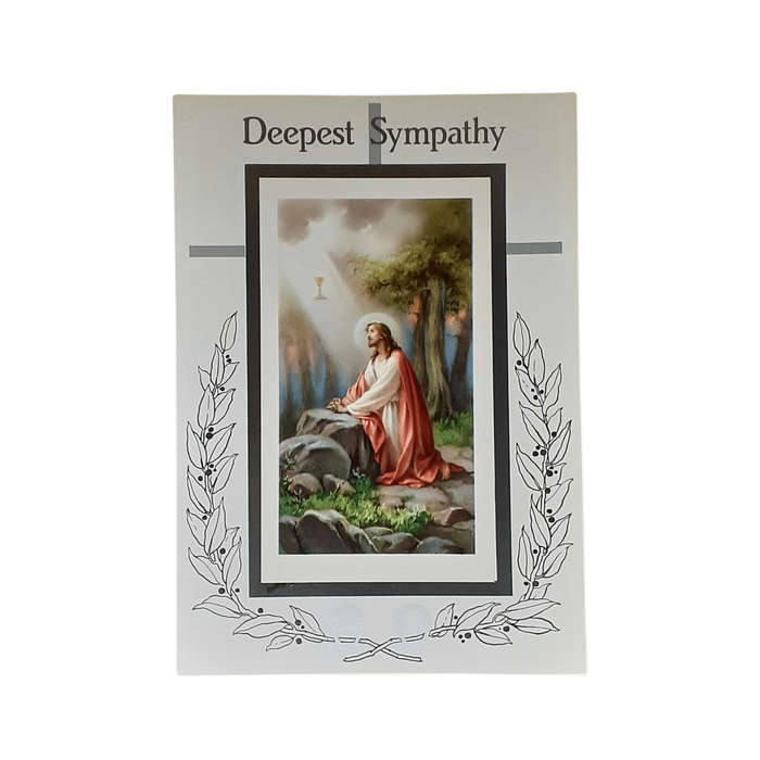 Deepest Sympathy Mass Card Jesus in Gethsemane