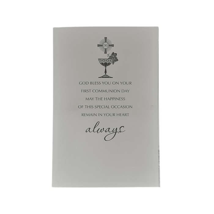 Praying Boy's First Holy Communion Card