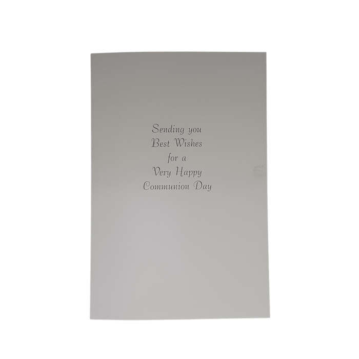 Pretty Pink Girl's First Holy Communion Card
