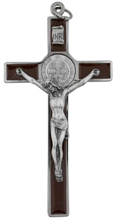 10.5cm St Benedict Crucifix  - black inlay