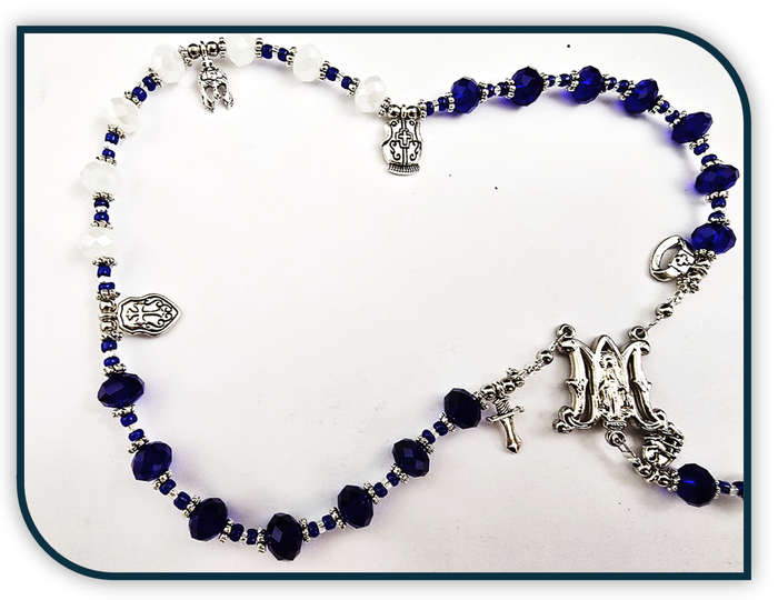 Armour of God Chaplet - Our Lady's Colours Royal blue & White - purity - Limited Edition
