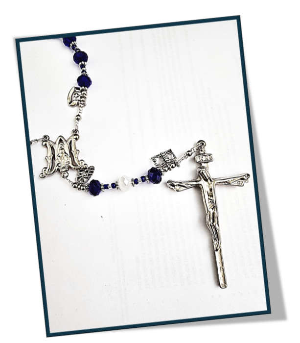 Armour of God Chaplet - Our Lady's Colours Royal blue & White - purity - Limited Edition